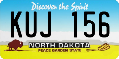 ND license plate KUJ156