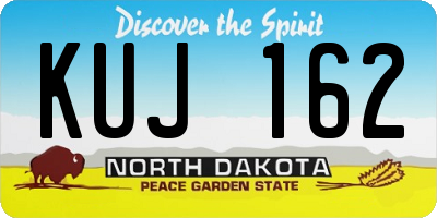 ND license plate KUJ162
