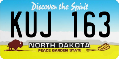 ND license plate KUJ163