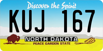 ND license plate KUJ167