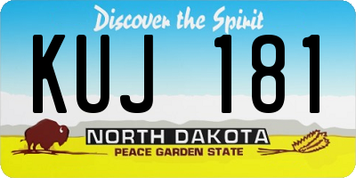 ND license plate KUJ181