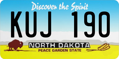 ND license plate KUJ190