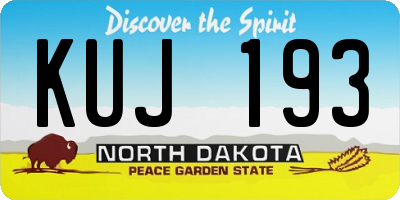 ND license plate KUJ193
