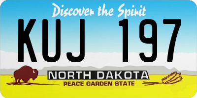 ND license plate KUJ197