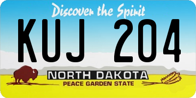 ND license plate KUJ204