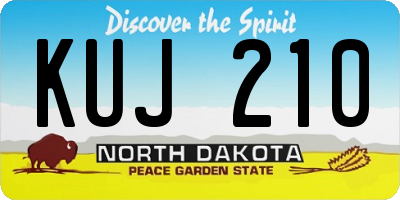 ND license plate KUJ210
