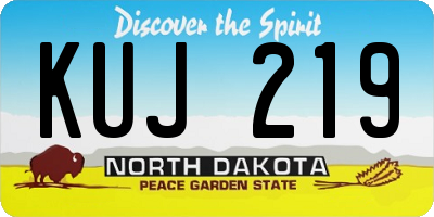 ND license plate KUJ219