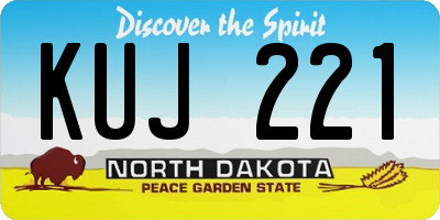 ND license plate KUJ221