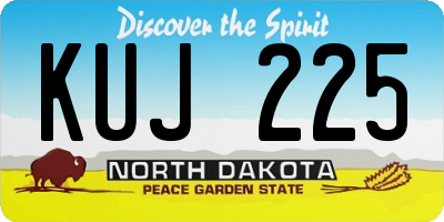 ND license plate KUJ225