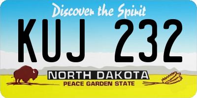 ND license plate KUJ232