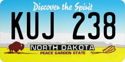 ND license plate KUJ238