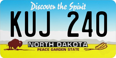 ND license plate KUJ240