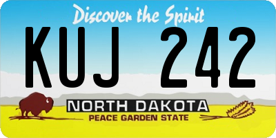 ND license plate KUJ242