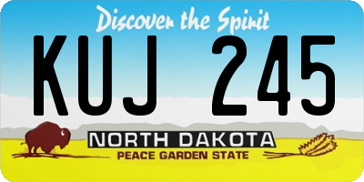 ND license plate KUJ245