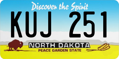 ND license plate KUJ251