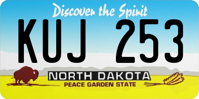 ND license plate KUJ253