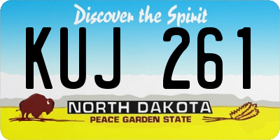 ND license plate KUJ261