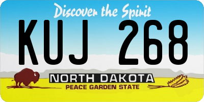 ND license plate KUJ268