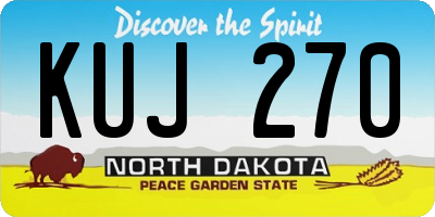 ND license plate KUJ270