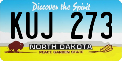 ND license plate KUJ273