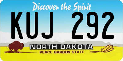 ND license plate KUJ292