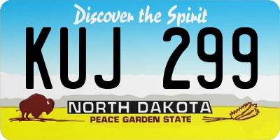 ND license plate KUJ299