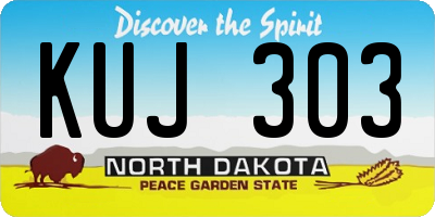 ND license plate KUJ303