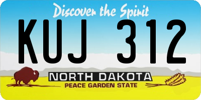 ND license plate KUJ312