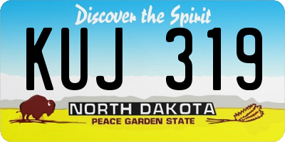 ND license plate KUJ319