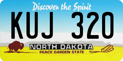 ND license plate KUJ320