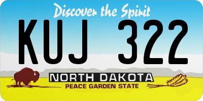 ND license plate KUJ322