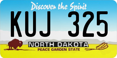 ND license plate KUJ325