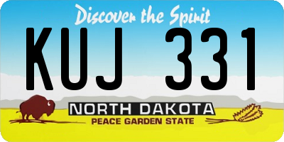 ND license plate KUJ331