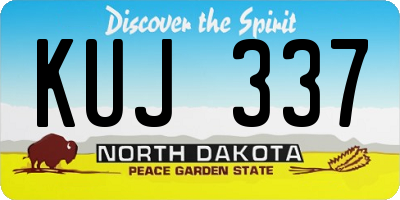 ND license plate KUJ337