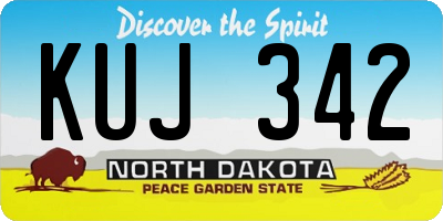 ND license plate KUJ342