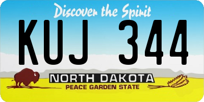 ND license plate KUJ344