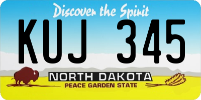 ND license plate KUJ345