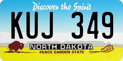 ND license plate KUJ349