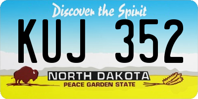 ND license plate KUJ352