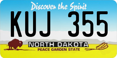 ND license plate KUJ355