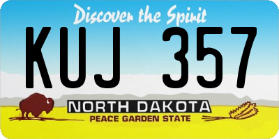 ND license plate KUJ357