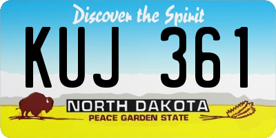 ND license plate KUJ361