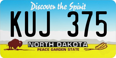 ND license plate KUJ375