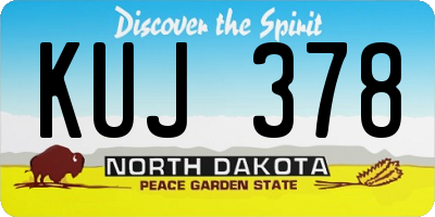 ND license plate KUJ378