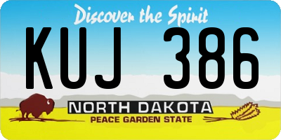 ND license plate KUJ386