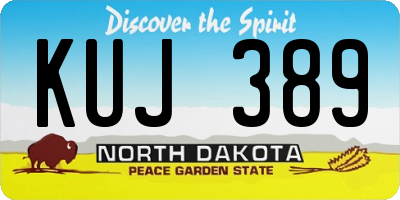 ND license plate KUJ389