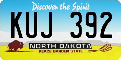 ND license plate KUJ392