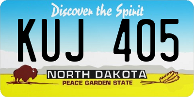 ND license plate KUJ405