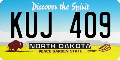 ND license plate KUJ409