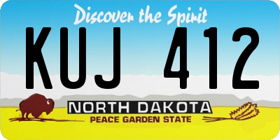 ND license plate KUJ412